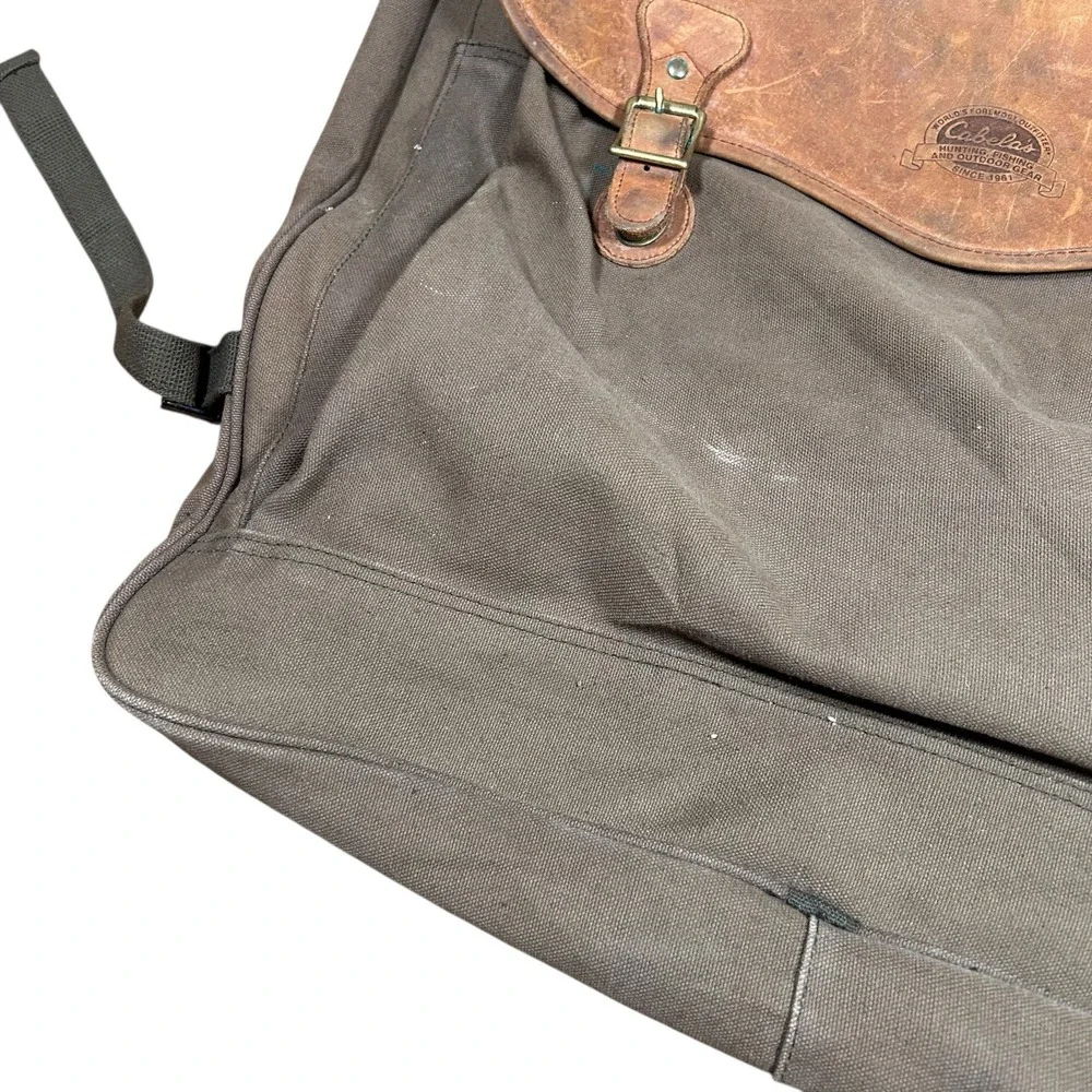 Vintage Cabelas Canvas & Leather Garment Bag Luggage Travel Hunting Outdoor‎
